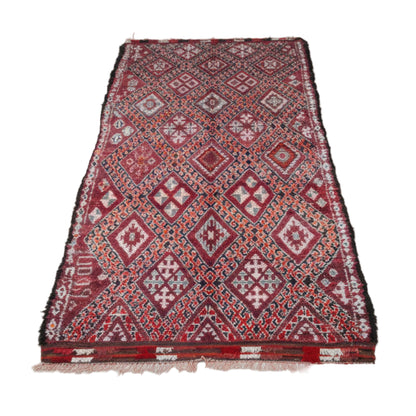 1960s Vintage Moroccan Berber Rug by Berber Tribes, Hand-Woven Wool