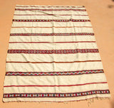 1960s Vintage Berber Moroccan Handira Bohemian Tribal Style Flat-Weave Textile