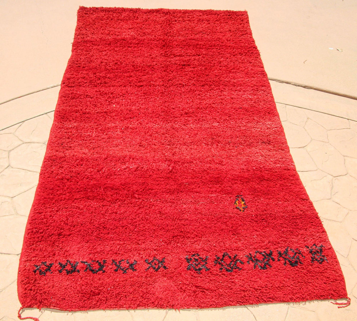 Vintage Moroccan Berber Rug by Weaver Tribes, Red Ethnic Design, 1960s