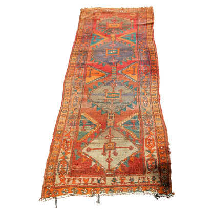 1950s Hand Knotted Vintage Carpet Rug Runner from Turkey — Turkey