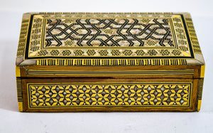 Middle Eastern Moorish Mother of Pearl Inlaid Marquetry Jewelry Box