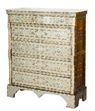 Antique Middle Eastern Mother-of-Pearl Inlaid Marble-Top Chest of Drawers