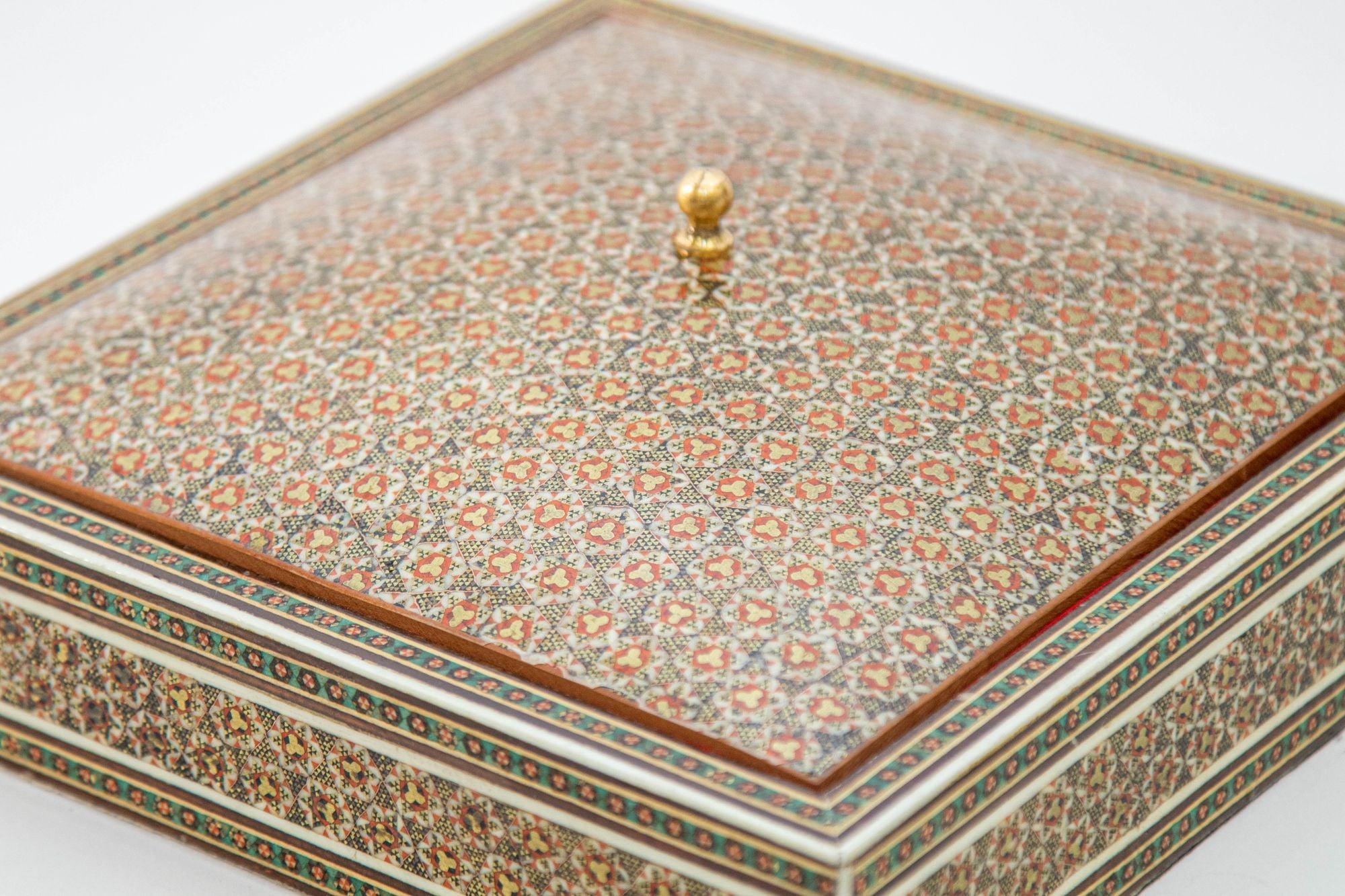 1950s Anglo Indian Style Micro Mosaic Inlaid Jewelry Box