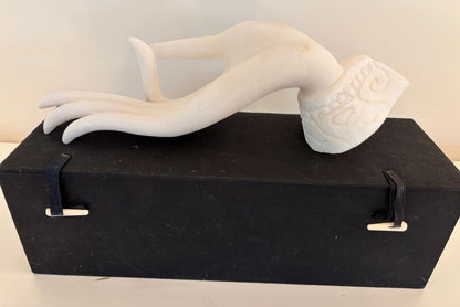Vintage Alabaster Gyan Mudra Buddha Meditation Hand Sculpture in Box
