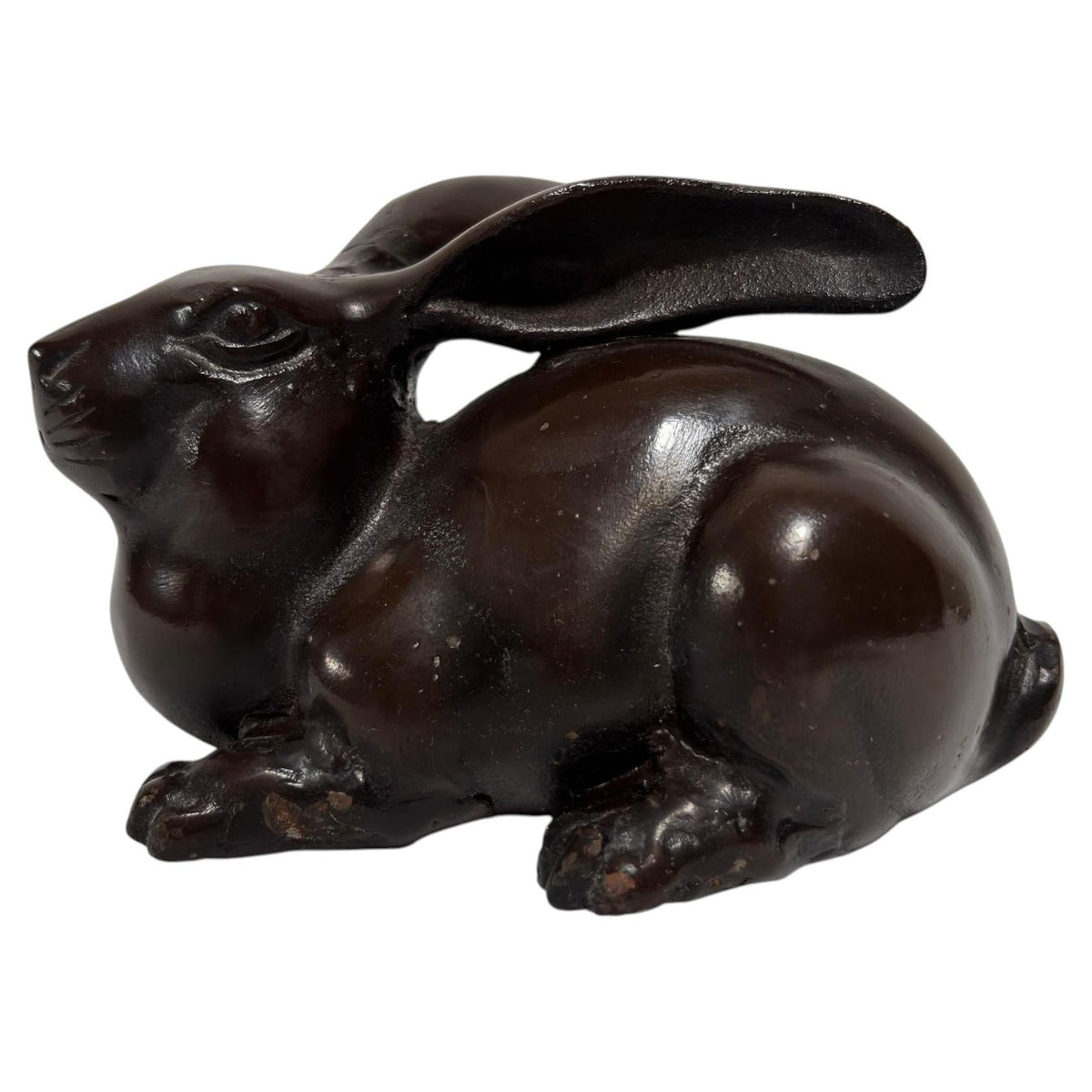 Mid-20th Century Japanese Hand Cast Bronze Rabbit Sculpture — Japan