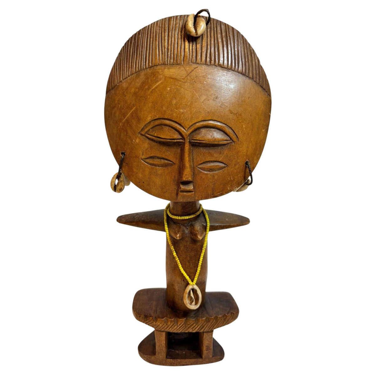 Ashanti Akua’ba Fertility Figure with Cowrie Shells, Ghana, circa 1930 — additional view 5