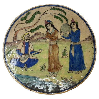 Antique Persian Qajar Ceramic Tile, Hand-Crafted, Islamic Style, 1880 — additional view 8