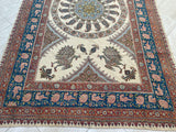 Large Isfahan Ghalamkar Persian Paisley Textile Block Printed 1950s