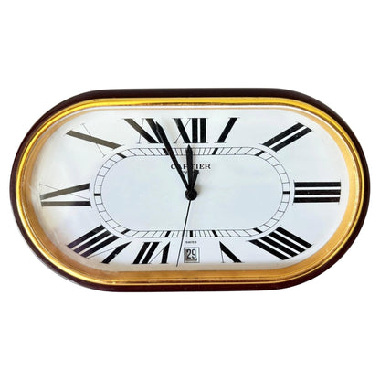 Cartier Paris Accordion Clock with Date and White Roman Numeral Dial Circa 1980 — detail view 10