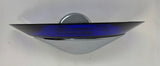 Postmodern Italian Cobalt Blue Murano Glass & Chrome Wall Sconce, 1980s 1 of 7