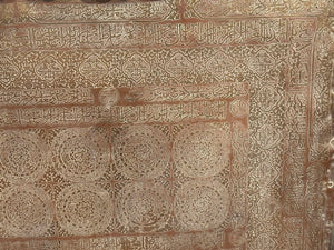 Antique Islamic Mughal Copper Metal Tray Oversized