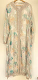 Vintage Moroccan Kaftan in Turquoise and Gold Floral Cheer Fabric