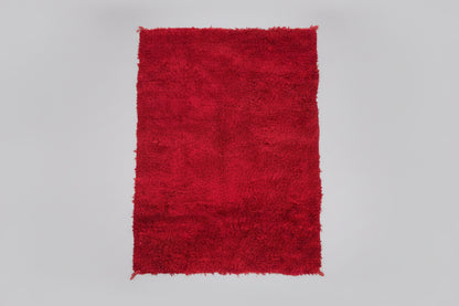 Vintage Moroccan Berber "Bed of Roses" Red Wool Rug, Handwoven, 1960s