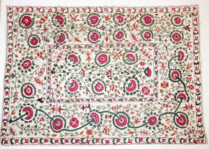 19th C. Suzani Bukhara Uzbekistan Antique Embroidered Islamic Art Textile Susani