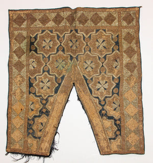 19th Century Islamic Art Ottoman Metallic Threads Arched Fragment Textile