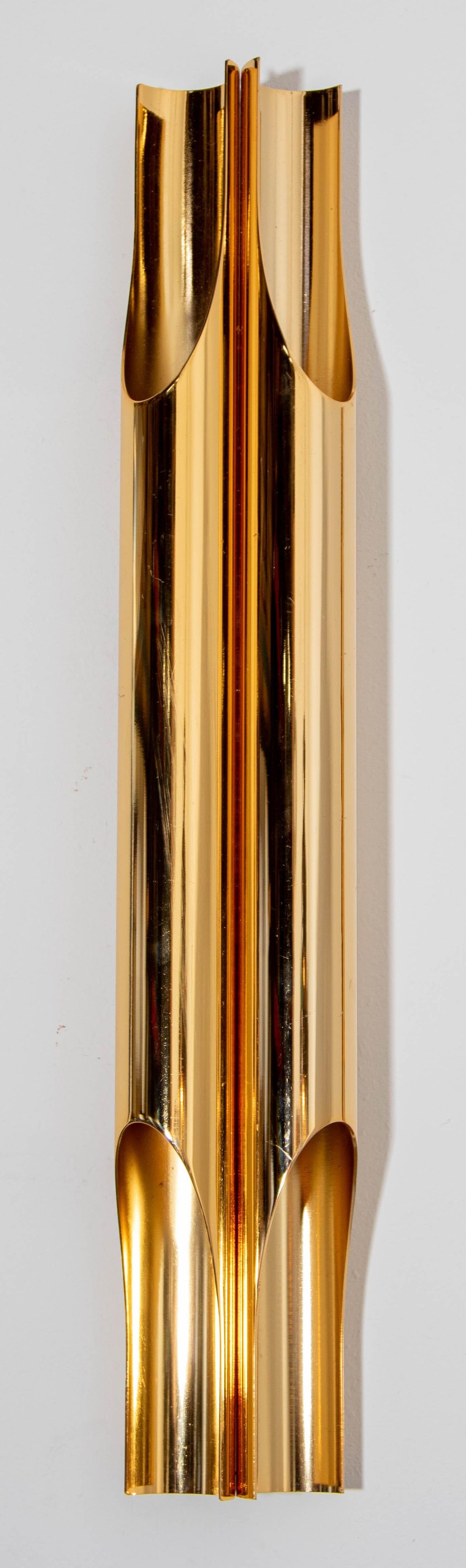 Italian Polished Brass Orgue Wall Sconce, Post-Modern Design, 2015 — Italy