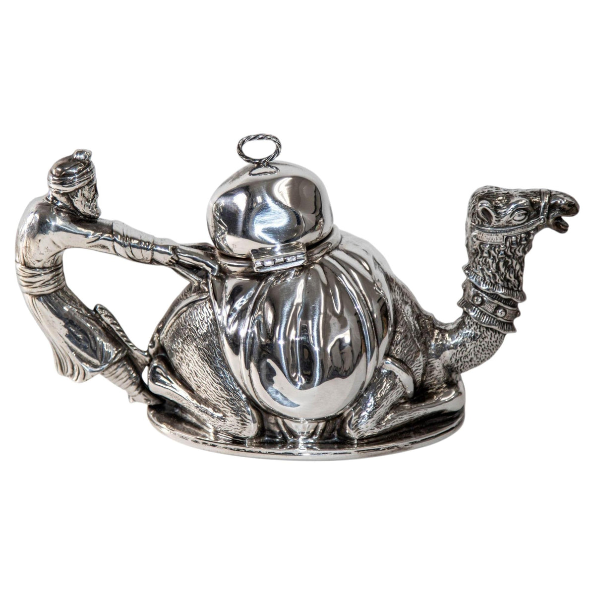 Camel Form "Karawan" Silver-Plated Teapot by Mariage Freres Paris France — detail view 17