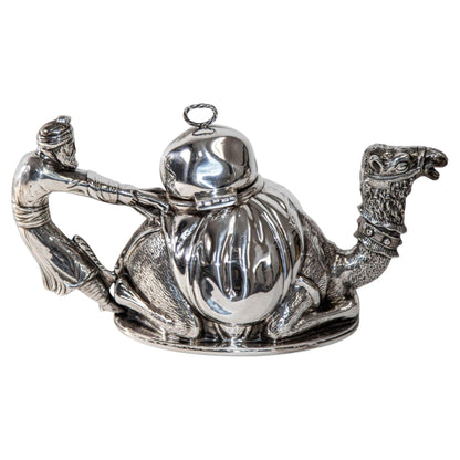 Camel Form "Karawan" Silver-Plated Teapot by Mariage Freres Paris France — detail view 17