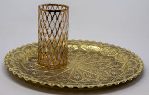 Moroccan Brass Tray Moorish Islamic Metalwork 13 inches Diameter