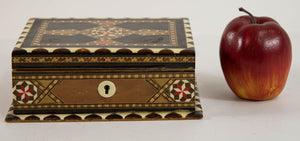 Moorish Wood Box Islamic Marquetry Mosaic Art Granada Spain Khatam Decor 1940s
