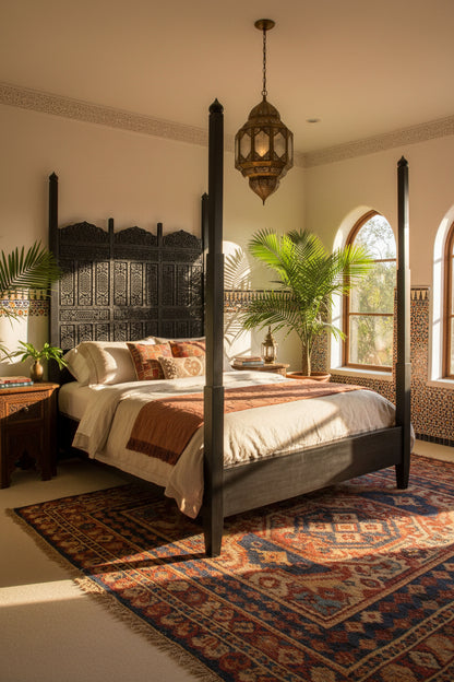 Moroccan Bed from Mosaik in Los Angeles California Spanish Villa