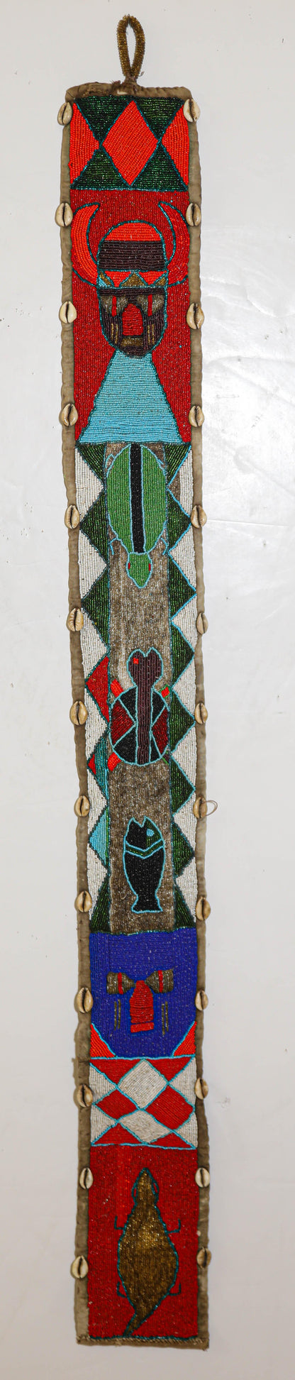 African Yoruba Diviner's Red Beaded Panel Sash 1950 — additional view 2