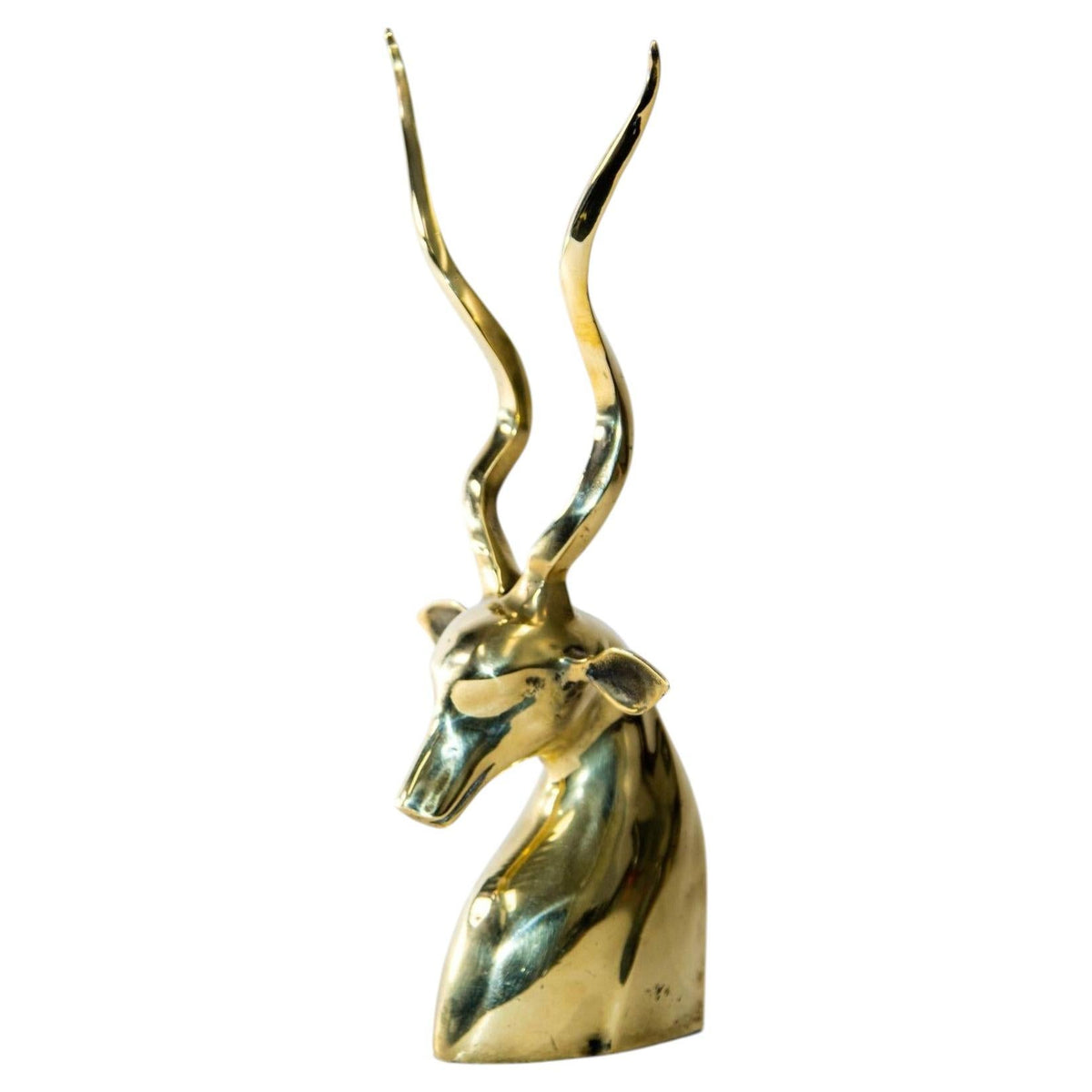 Art Deco Style Brass Antelope Gazelle Bust Sculpture — additional view 12