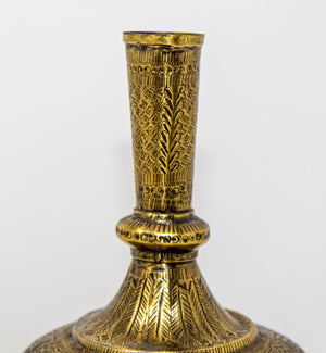 Antique Islamic Persian Brass Etched Vase 19th c.
