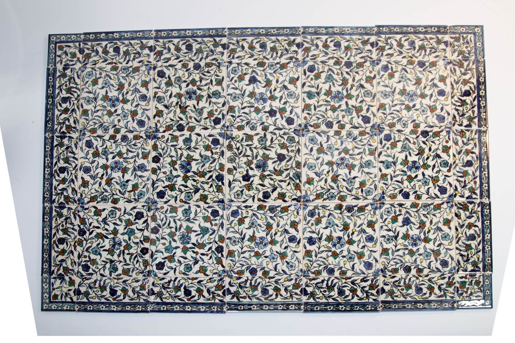 Vintage Iznik Islamic Porcelain Tiles Hand painted Set of 35 Tiles