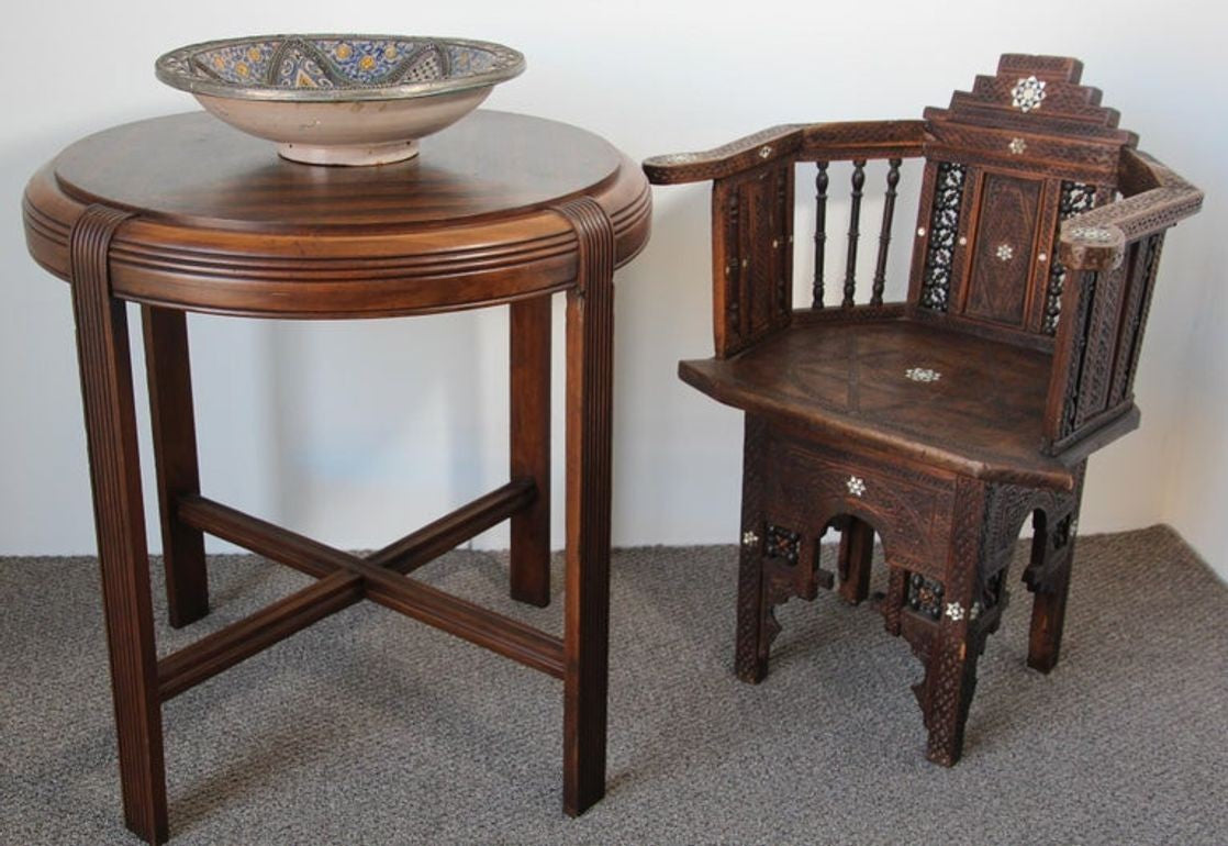 Antique Moroccan Moorish Handcrafted Ceramic Bowl Dish from Fez