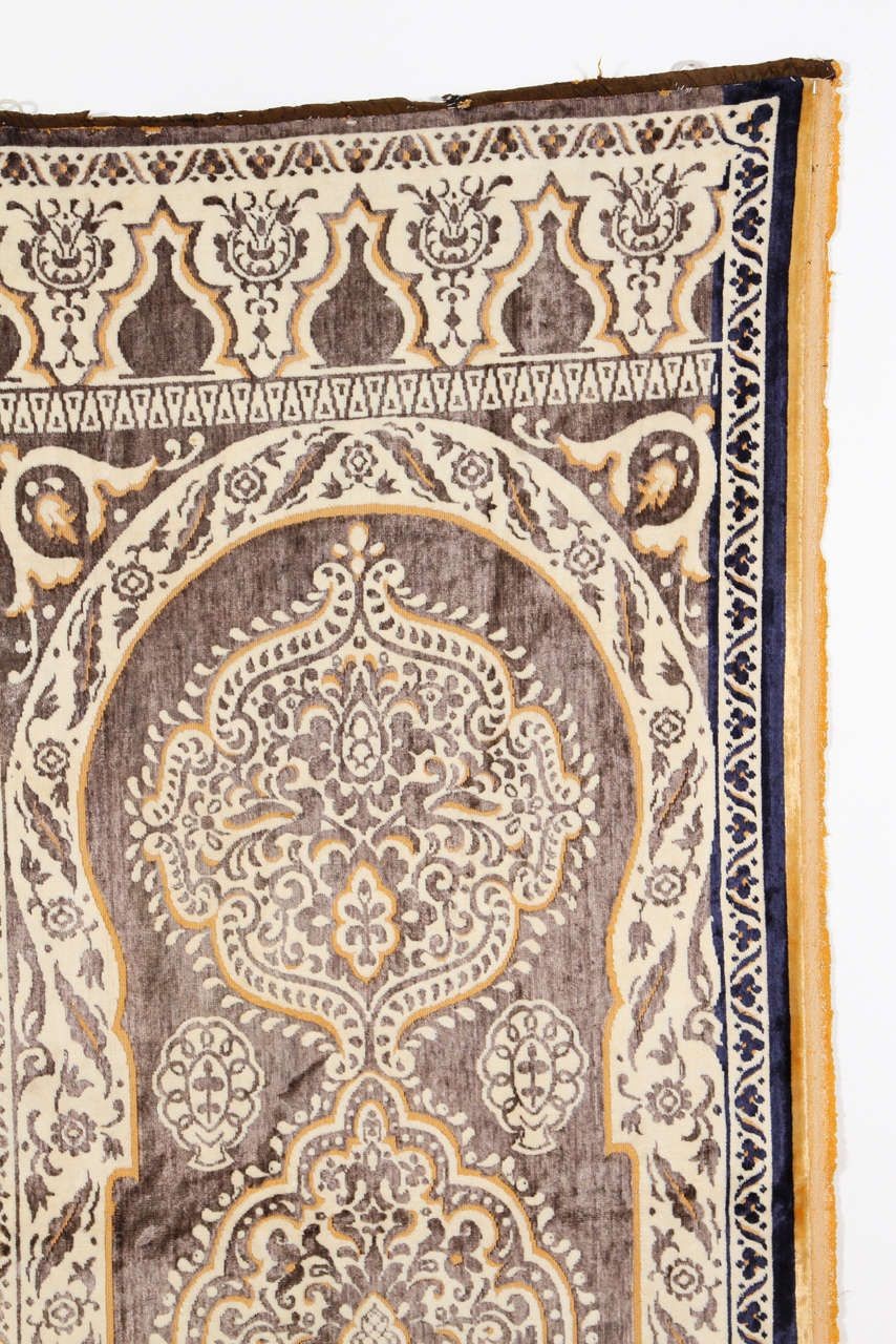Antique Moroccan Moorish Silk Textile Tapestry Wall Hanging Hiti 19th C.
