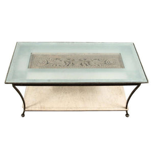 Asian Architectural Temple Stone Panel from India Made into a Coffee Table