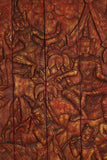 Antique Monumental Asian Hand-Carved Wooden Decorative Mural Panel 8ft