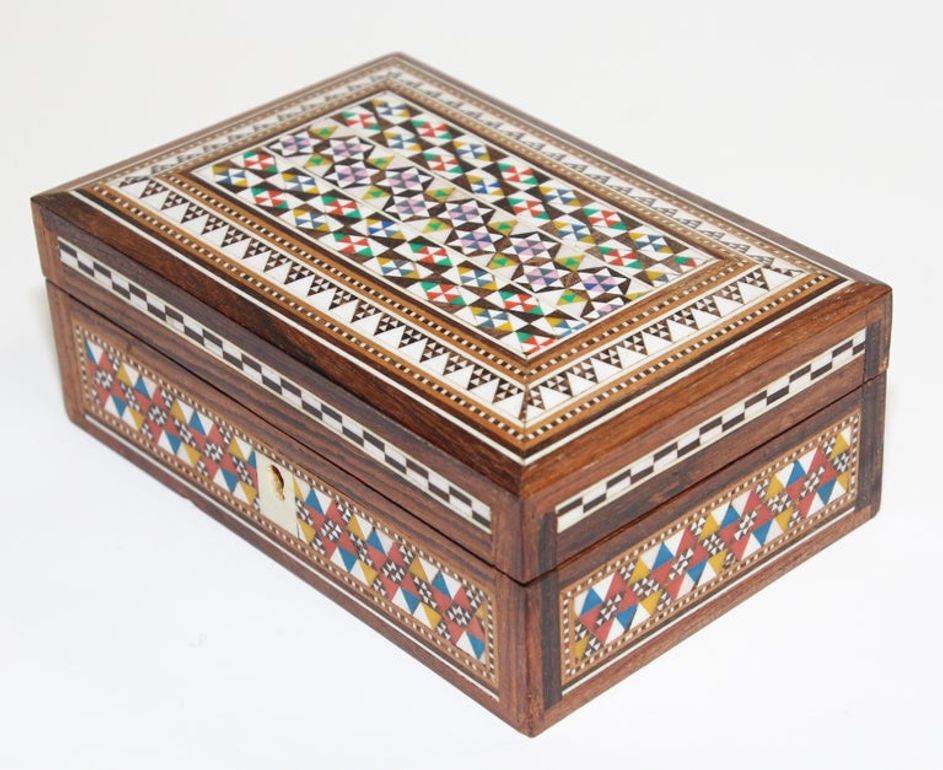 Middle Eastern Mosaic Moorish Box Inlaid
