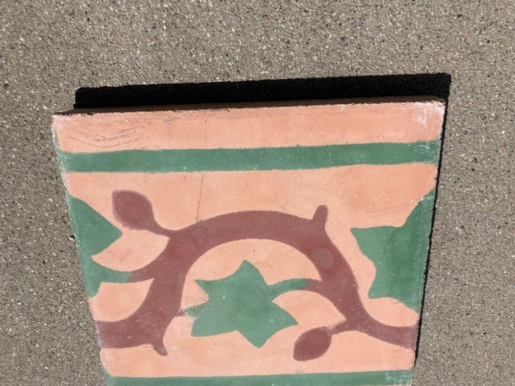 Moroccan Handcrafted Encaustic Cement Tile, Moorish Design, 1980