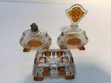 Vintage 1930s Art Deco Karl Palda Crystal Vanity Set of Three Pieces