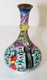 Turkish Ottoman Scene Polychrome Hand Painted Ceramic Vase Kutahya