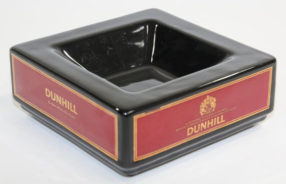 Dunhill Cigar Ashtray Catchall England Black and Red Collectible 1970