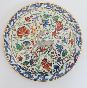 Karos Hand Painted Carnations and Tulips Decorative Plate Rhodes Greece