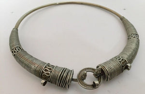 Traditional Silver Torque Necklace Chocker from Rajasthan India