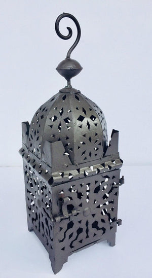 Moroccan Hurricane Metal Candle Lantern Indoor or Outdoor