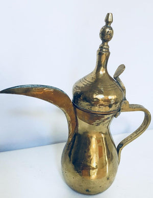 Middle Eastern Dallah Islamic Arabic Brass Coffee Pot