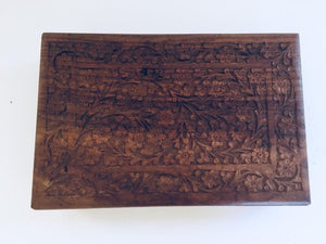 Anglo Raj Hand-Carved Wooden Decorative Jewelry Box