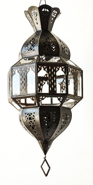 Handcrafted Moorish Glass Lantern Octagonal Shape