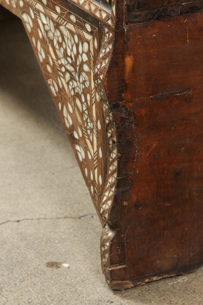 Large 19th-Century Ottoman Levantine Mother-of-Pearl Inlaid Dowry Chest