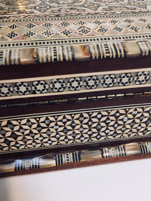 Vintage Middle Eastern Moorish Mosaic Marquetry Inlay Box