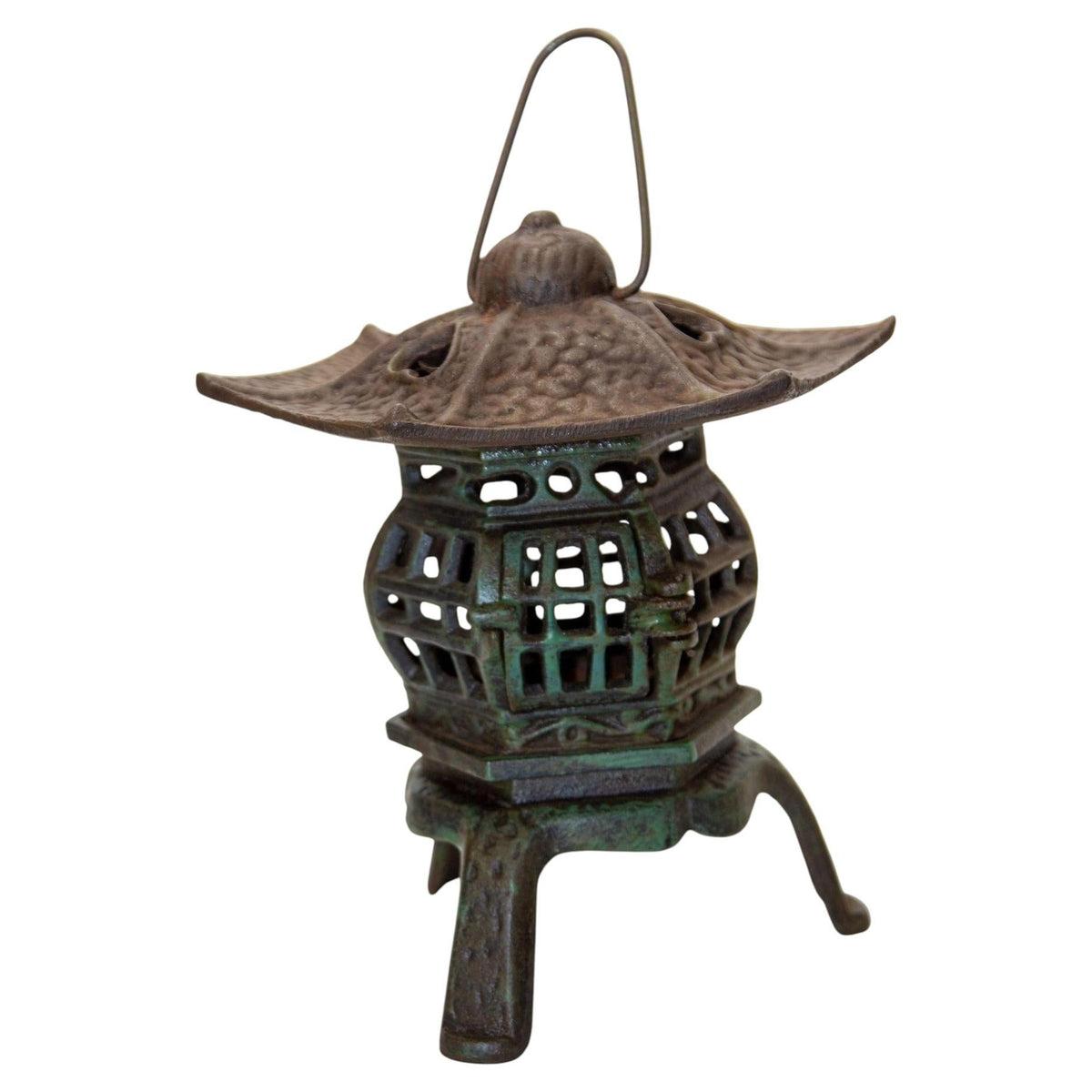 1940s Japanese Iron Pagoda Candle Lantern, Hand-Crafted Japonisme — Japan