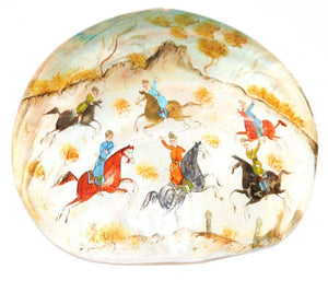 Middle Eastern Miniature Painting on Shell