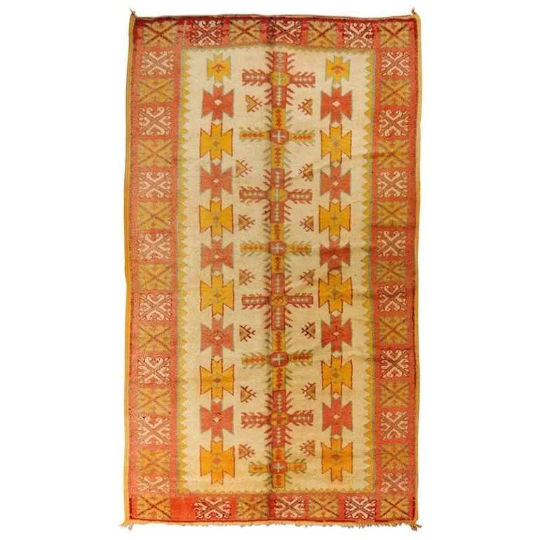 Vintage Moroccan Beni M'Guild Rug Runner, Hand-Woven Wool, 1960s