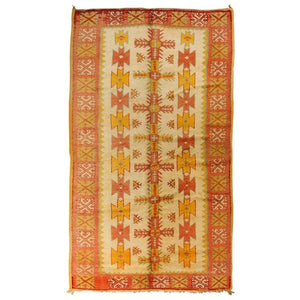 Moroccan Orange Vintage Beni MGuild Rug 1960s